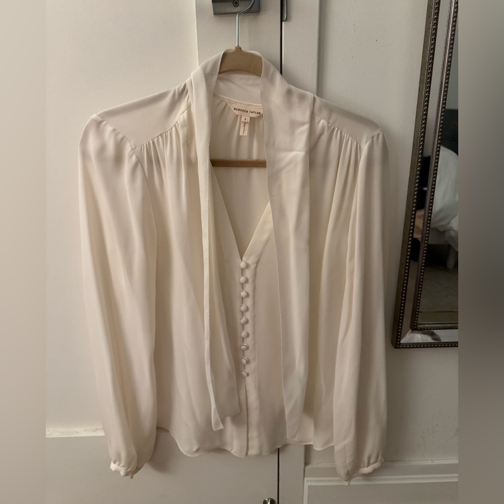 Rebecca Taylor Ivory Button-Down Blouse